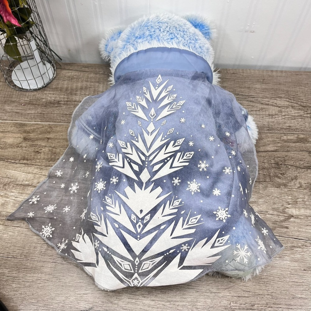 Build A Bear Princess Sparkle Blue Bear‎ Plush Disney Frozen Elsa Dress - Picture 2 of 10